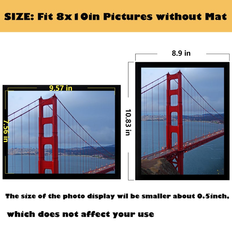 BESCRCL 8x10 صورة إطار الصورة معلقة أو إطار صورة الطاولة أسود 1 حزمة - Image 2