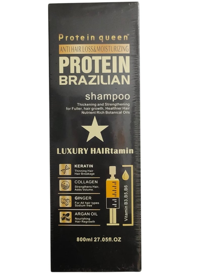 بروتين كوين شامبو برازيلي مضاد لتساقط الشعر ومرطب بالبروتين 800 مل