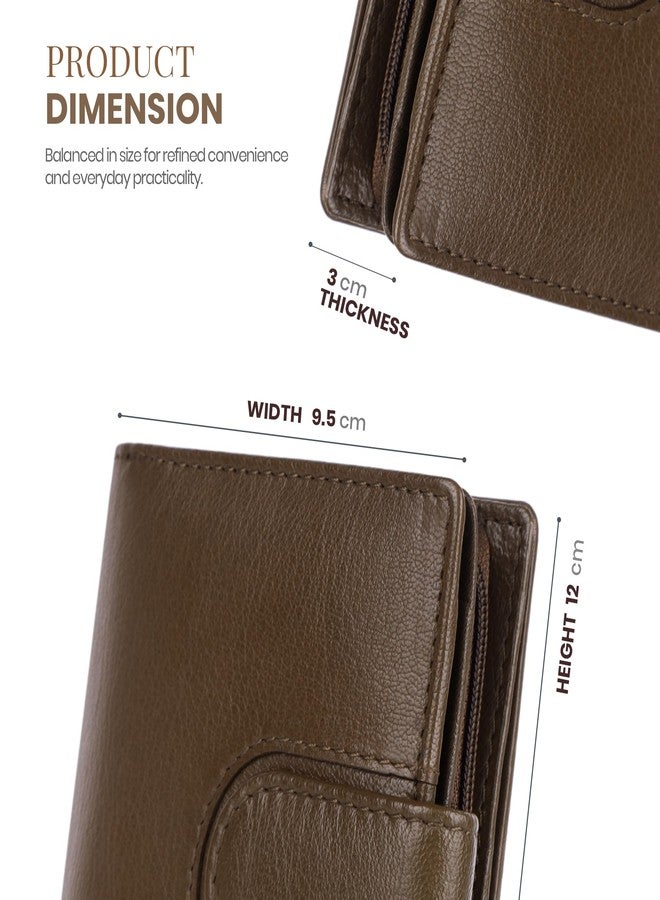 HAMMONDS FLYCATCHER Leather Ladies Wallet for Woman with 10 Card Slots - Clutch Purse for Women Wallet with Zipper Pocket, RFID Protected Purse for Woman - Brushwood - Image 5