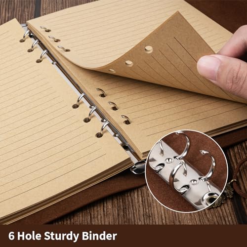 Billtigif PU Leather Journal Notebook, Refillable Travel Vintage Writing Journals Diary, Gifts for Women, Men, Teen Girls and Boys, 100GSM Lined Paper,160 Pages(Purple, A5 9.2" x 6.5") - Image 3