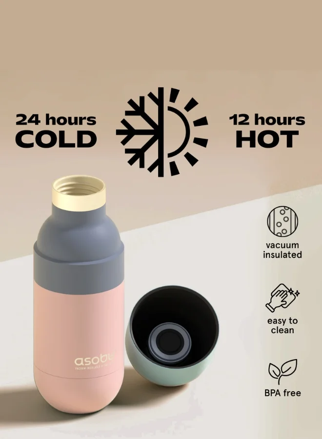 Asobu Orb Bottle Insulated Stainless Steel Water Bottle 410ml with Double Wall Vacuum Insulation, Keeps Drinks Cold for 24 Hours, BPA Free, Spill Proof Lid and Fits Standard Cup Holders