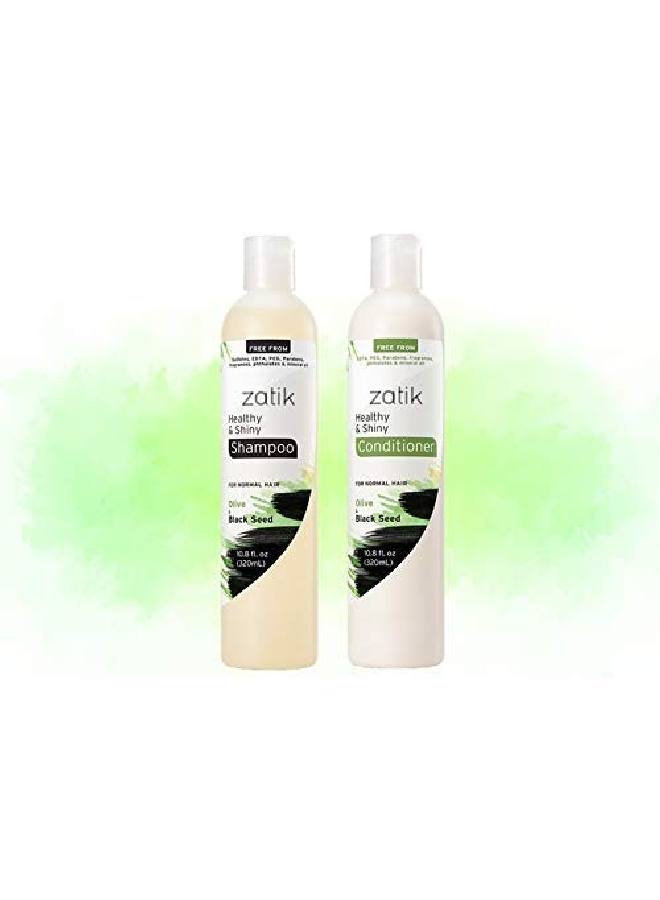 zatik ls Olive and Black Seed Healthy & Shiny Conditioner dull hair repair rejuvenate (10.8 fl oz 320ml) Vegan Biodegradable pH Balanced FREE FROM EDTA PEG Parabens fragrances - Image 3