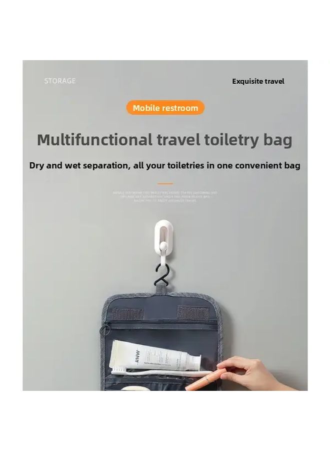 Gray Large Capacity Waterproof Travel Toiletry Bag With Multiple Compartments - Image 3