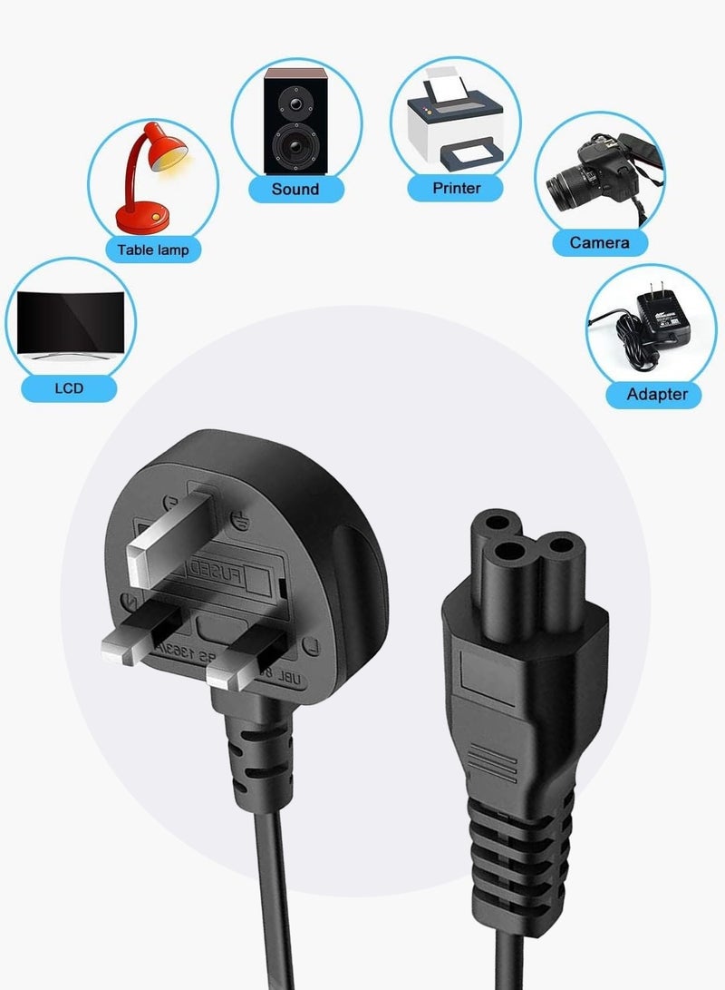Eworld Premium 13A C5 Laptop Power Cable, 3-Pin UK Plug, 1.5m – Compatible with Acer, Dell, HP, Lenovo, Toshiba, Asus & More  - Image 2