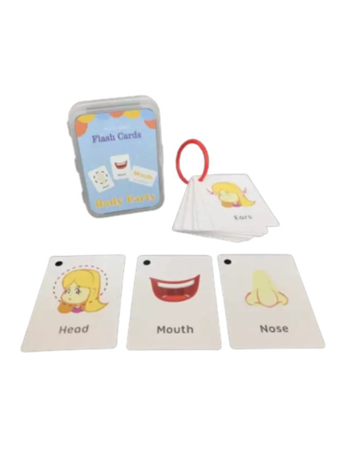 Educational Flash Cards Pocket Card Preschool Teaching Cards for kids, 20 Cards, Body Parts  - Image 1