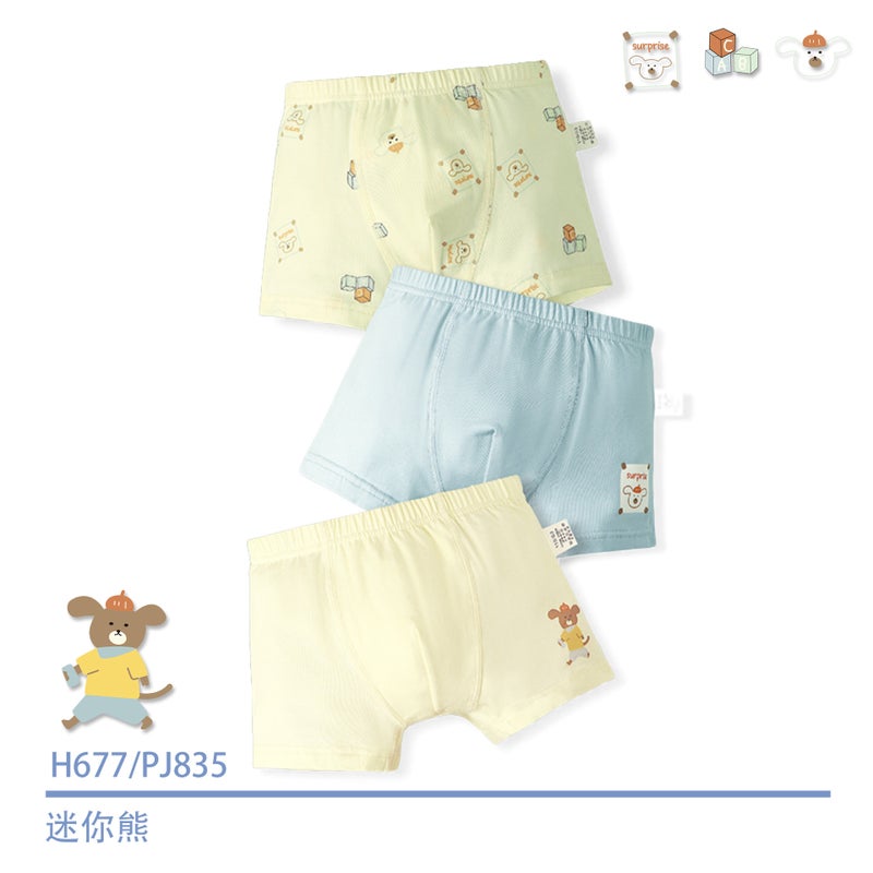 Kids Cotton Cartoon Dinosaur Boxer Briefs
