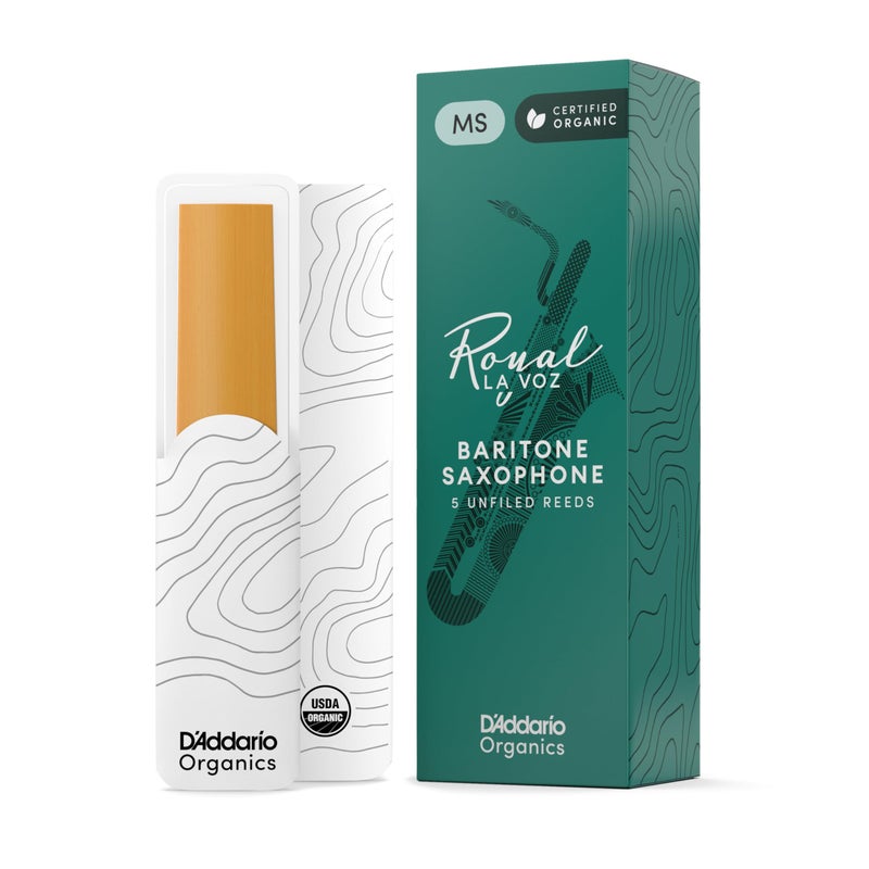 D'Addario DAddario Royal La Voz Organic Baritone Saxophone Reeds Strength Medium Soft 10pack - Image 2