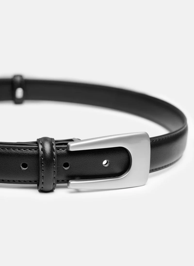 Lichi  Slim leather belt with matte buckle for Women | Best Price UAE