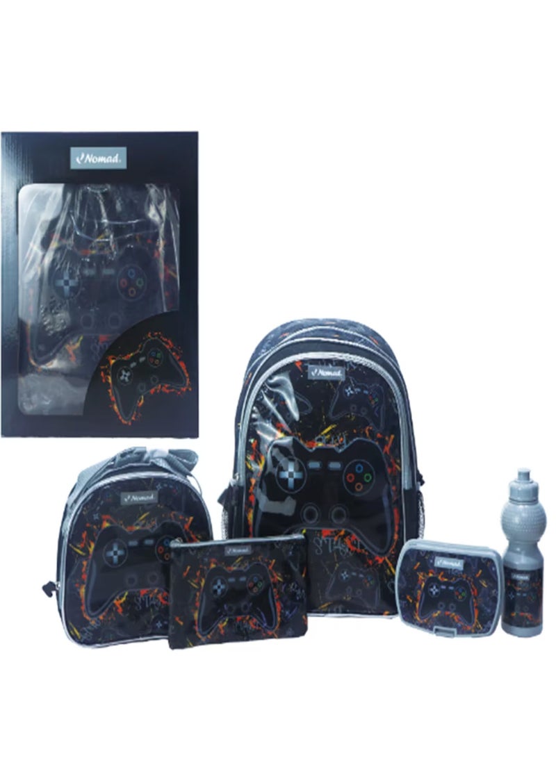 نوماد مجموعة حقيبة ظهر أساسية مطبوعة ٥ في ١ من جيم ماستر، مقاس ١٦ بوصة