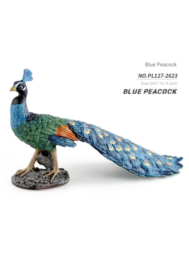 NIBEMINENT Cross-Border Exotic Imitation Peacock Animal Model - Elegant Desktop Decoration