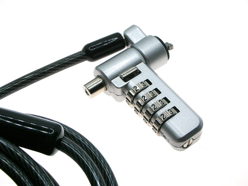 Bosvision Desktop/Laptop Security Cable Lock, for 3 Security Slots (K Standard, Nano and Wedge) Combination, 6.5 feet (200cm) Ø4.5mm Stainless Steel Cable - Image 2