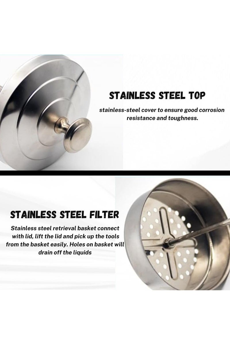 sd e-trading Sterilizer,Disinfectant Barber Jar,1500ml/50 Oz Glass Sterilizing Jar with Removable Straining Tray for Nail Tools and Barber Supplies, Salon Jar&Spa Implements,Durable Sanitizer jar - Image 5