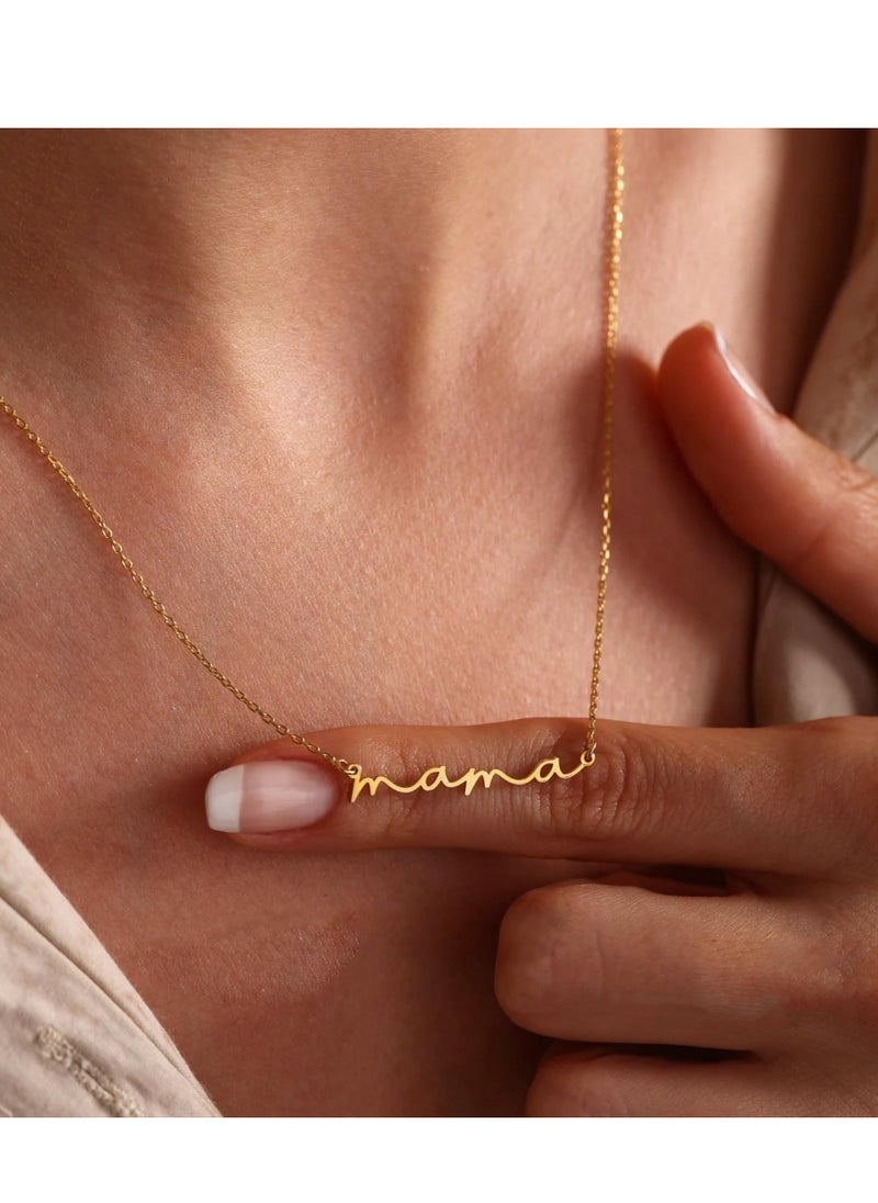 Generic Mama Necklaces for Women, 18K Gold Plated Dainty Mom Necklace Layered Cubic Zirconia Choker Necklaces Cute Pendant Necklace Non Tarnish Gifts for Mom New Mom Gifts for Women Dainty Jewelry  - Image 2
