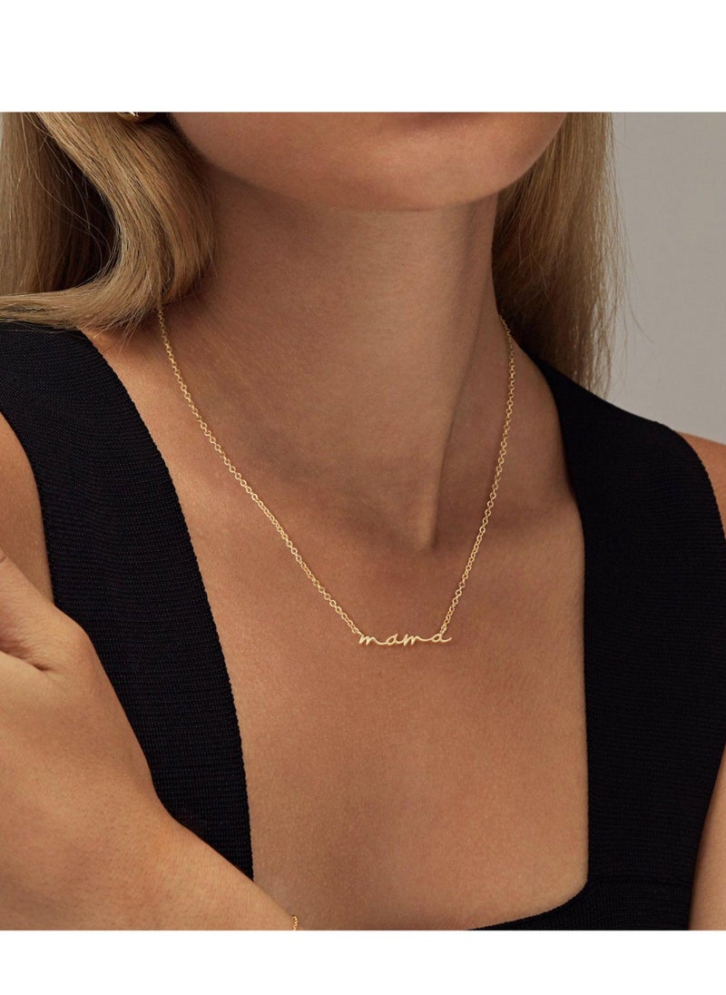 Generic Mama Necklaces for Women, 18K Gold Plated Dainty Mom Necklace Layered Cubic Zirconia Choker Necklaces Cute Pendant Necklace Non Tarnish Gifts for Mom New Mom Gifts for Women Dainty Jewelry  - Image 4
