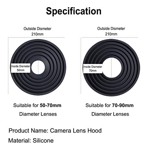 STSEETOP Camera Lens Hood Collapsible Reversible Filter Thread Rubber Digital Hood DSLR Cap Shade (For 70-90mm Lens) - Image 4