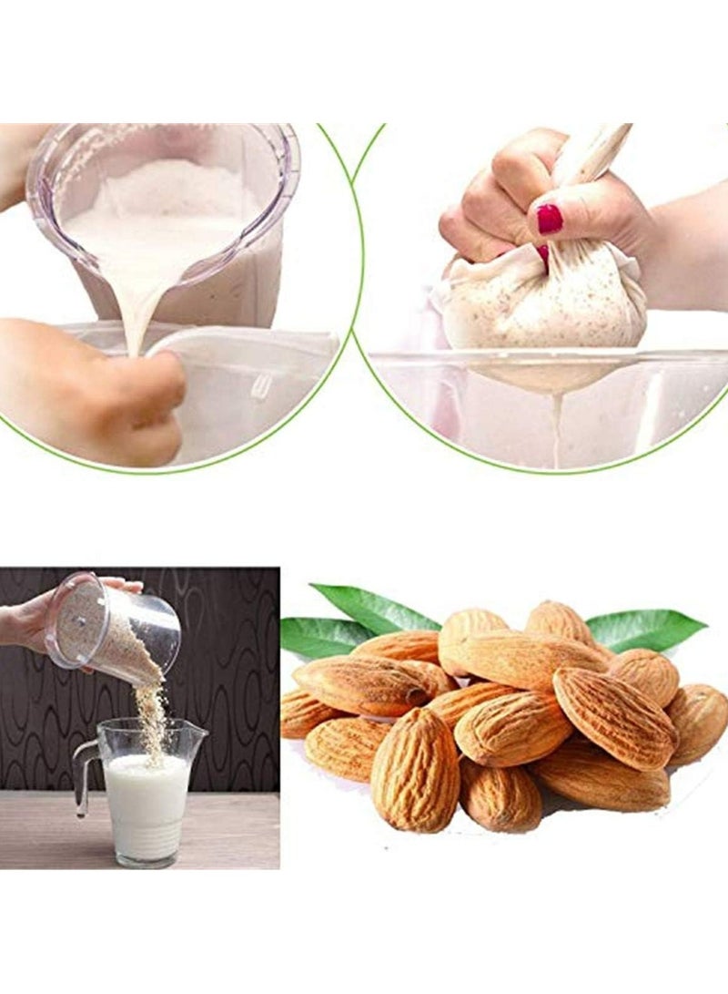 Oasisgalore 2 Pcs Nut Milk Bags, 10" x 12" Reusable Fine Mesh Nylon Filter 200 Mesh All Purpose Food Strainer for Straining Almond Nut Milk Juice and Cold Brew Coffee - Image 2