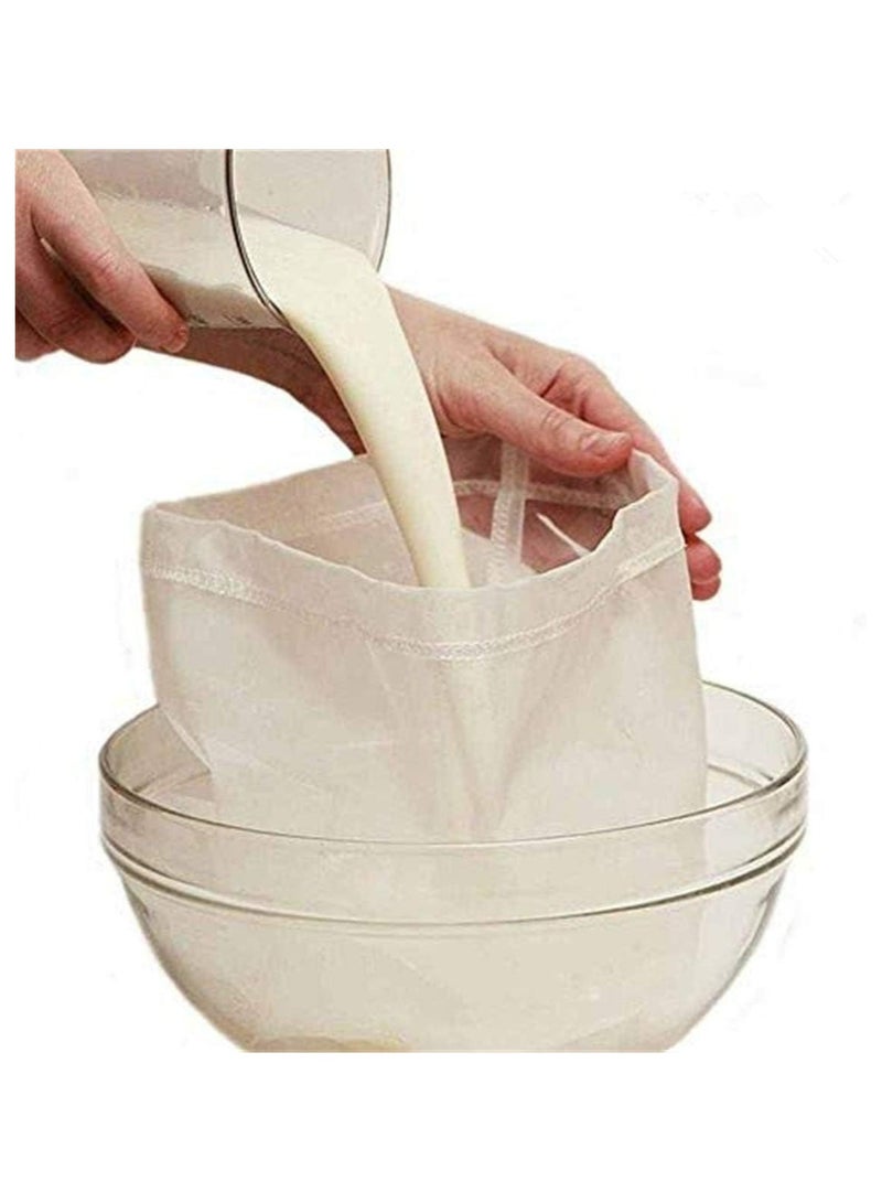 Oasisgalore 2 Pcs Nut Milk Bags, 10" x 12" Reusable Fine Mesh Nylon Filter 200 Mesh All Purpose Food Strainer for Straining Almond Nut Milk Juice and Cold Brew Coffee - Image 4