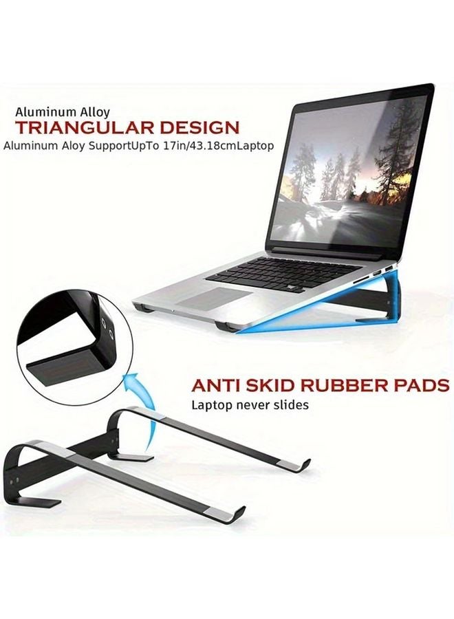 Adjustable Aluminum Laptop Stand Silvery For 15 Inch And Above Devices Hollow Cooling Design - Image 1