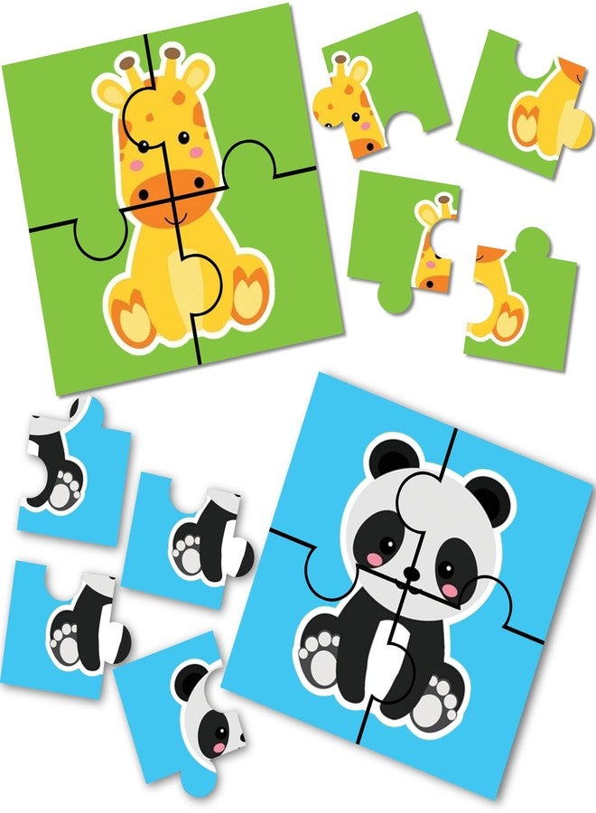 Homecute Wooden Jigsaw Puzzle Game for Children & Kids, Wooden Puzzle for Kid's, Birthday Return Gifts for Kids, Learning & Education Toy 3-4 Years Kid’s- 4 Pieces Pack of 6 (Baby Animals) - Image 2