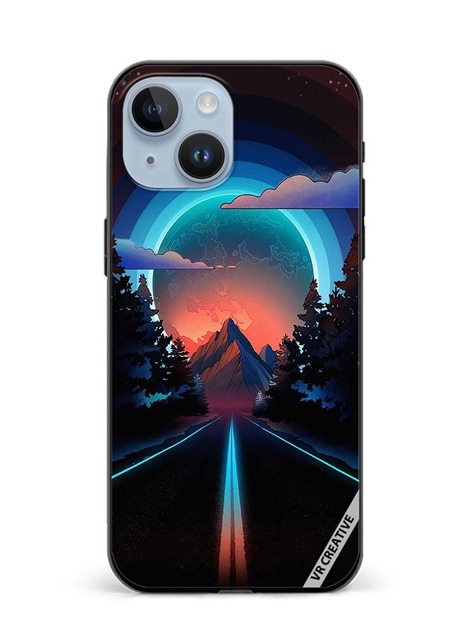VR CREATIVE Protective Case Cover For Apple iPhone 15 Plus Road To Paradise Design Multicolour - Image 1