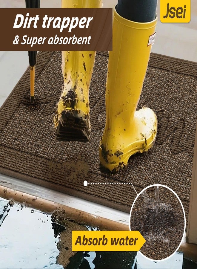 JSEI Door Mat 32"x 48",Absorbent Dirt Welcome Mat,Non-Slip Entryway Rugs Washable Indoor Entrance Mats,Low Profile Floor Mat for Entryway and Front Back Door,Brown - Image 4