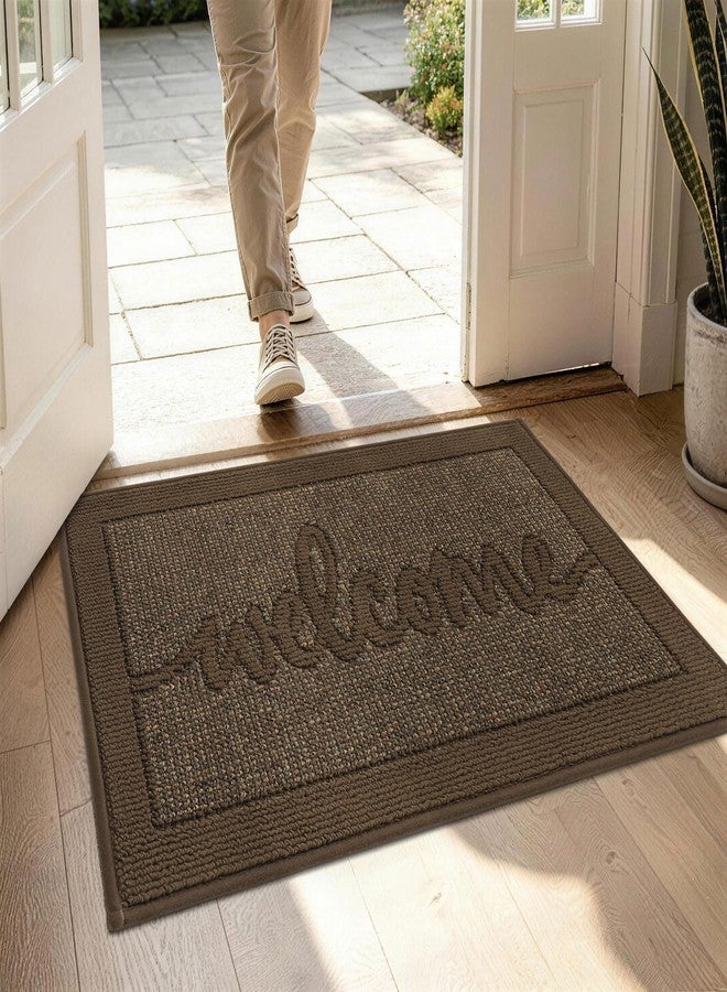 JSEI Door Mat 32"x 48",Absorbent Dirt Welcome Mat,Non-Slip Entryway Rugs Washable Indoor Entrance Mats,Low Profile Floor Mat for Entryway and Front Back Door,Brown - Image 2