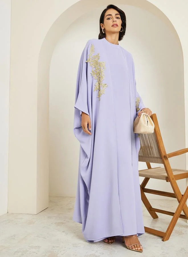 Women Layered Look Jalabiya with Lace Trim