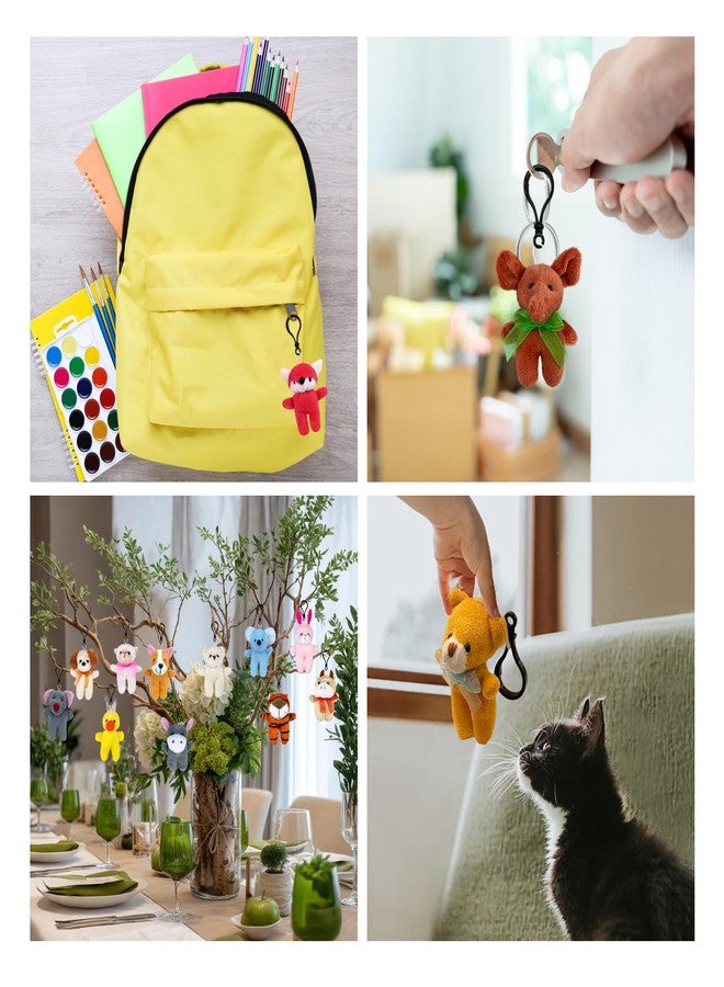 XIPEGPA 30 PCS Mini Plush Animals Keychain Set Small Stuffed Animals for Goodie Bags Schools Birthday Party Favor Supplies (Standing Plush Animals) - Image 4