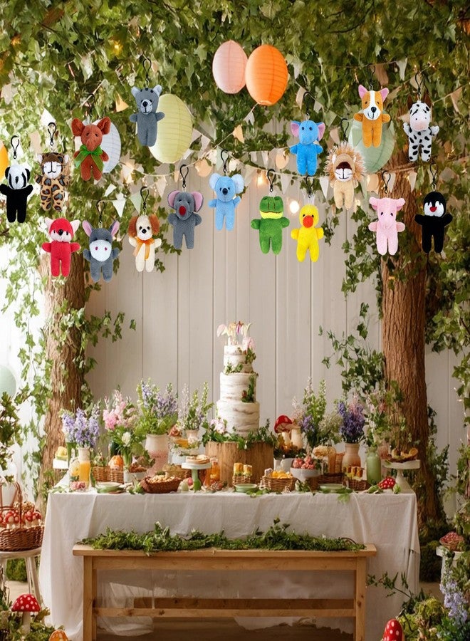 XIPEGPA 30 PCS Mini Plush Animals Keychain Set Small Stuffed Animals for Goodie Bags Schools Birthday Party Favor Supplies (Standing Plush Animals) - Image 3