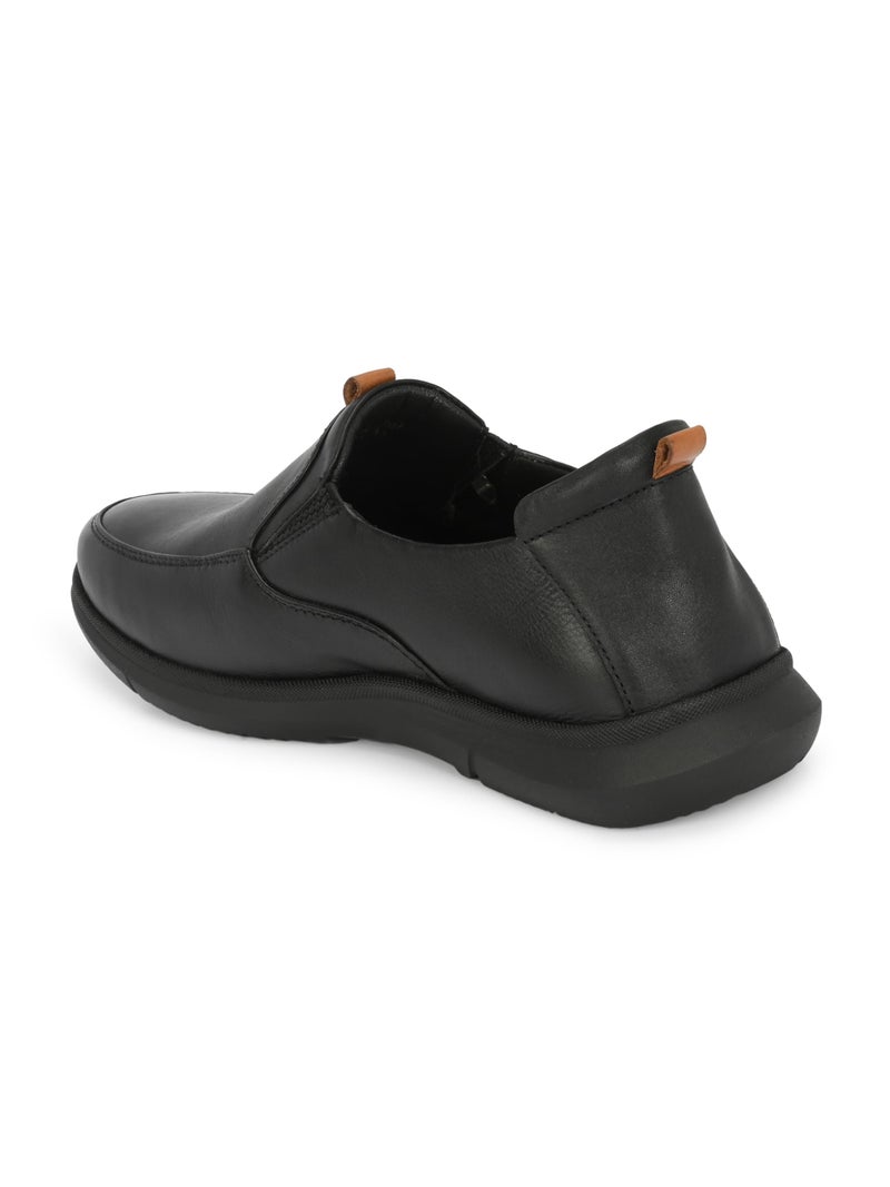 egoss Zero Gravity Premium Genuine Leather Sneaker Casual Shoes for Men (Black-10)-ES-21 - Image 3