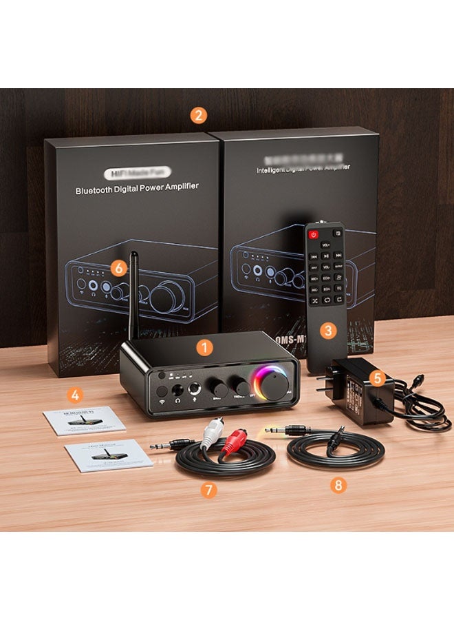 نيوترل مضخم صوت رقمي M19 BT (مصدر طاقة 24 فولت/5 أمبير)، مضخم صوت صغير Bluetooth 5.3، قناتان 200 واط، مناسب لأنظمة السينما المنزلية المنزلية/الخارجية/المرآب/المثبتة في السقف/السماعات السلبية (أسود) - Image 2