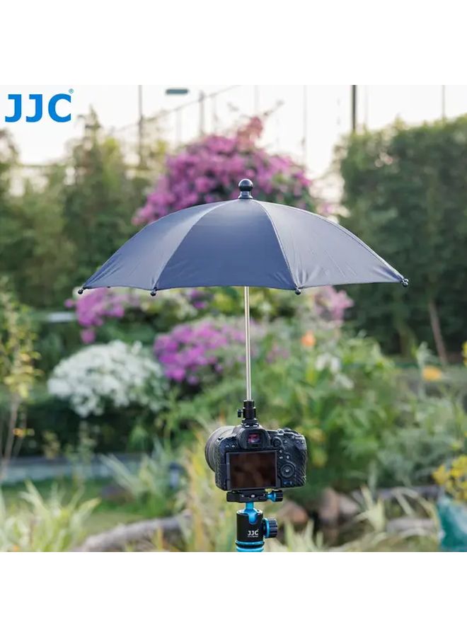 JJC 19.7 Inch Adjustable Stainless Steel Camera Hot Shoe Umbrella Sunshade Protector with Rain Cover for DSLR Mirrorless Cameras Black - Image 2
