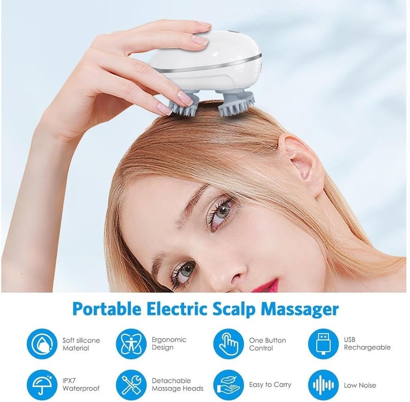 YoYoTech Electric Scalp Massager,Head Massager Scalp Stress Relax,Type-C Rechargeable Silicone Scalp Massager,Head Massager for Hair Growth,Head Scratcher,Scalp Massager Shampoo Brush,pet Massager,cat,Dog - Image 2