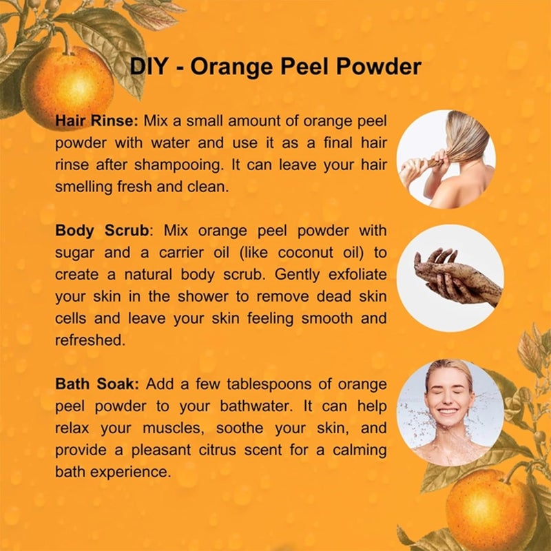 Generic Natural Organic Orange Peel Powder For Face Skin Whitening 100 Grams Citrus Aurantium Pure Natural Face Pack Santra Chilka Powder value pack  - Image 2