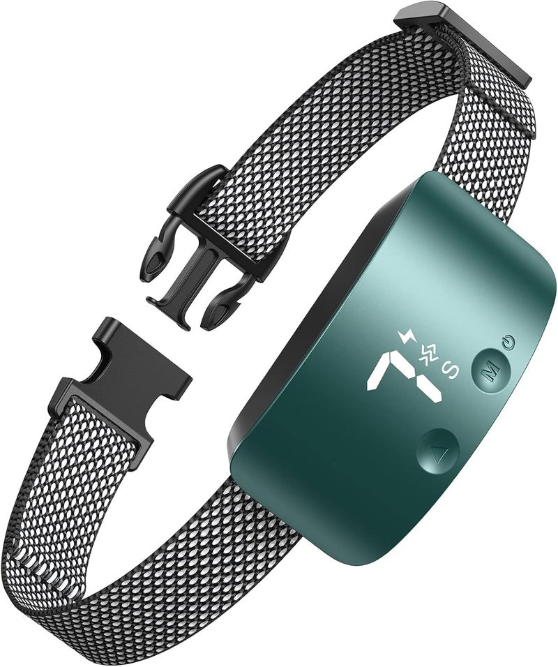 NBJU Bark Collar for Dogs,Rechargeable Anti Barking Training Collar with 7 Adjustable Sensitivity and Intensity Beep Vibration for Small Medium Large Dogs (Blackish Green) - Image 1