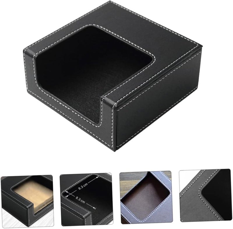 حامل علبة المناديل الجلدي مع غطاء جانبي للمنزل المكتب غرفة النوم غرفة المعيشة - Image 5