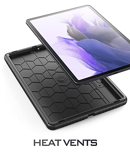 Poetic TurtleSkin Case Designed for Galaxy Tab S7 FE 12.4 Inch 2021 / Galaxy Tab S7 Plus 2020 with S Pen Holder, Rugged Shockproof Drop Protection Kids Friendly Silicone Cover Case, Black - Image 3