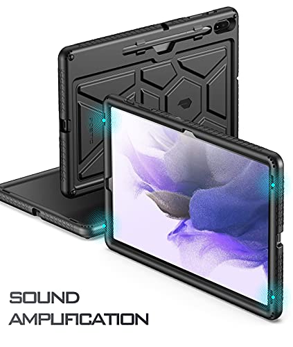 Poetic TurtleSkin Case Designed for Galaxy Tab S7 FE 12.4 Inch 2021 / Galaxy Tab S7 Plus 2020 with S Pen Holder, Rugged Shockproof Drop Protection Kids Friendly Silicone Cover Case, Black - Image 5