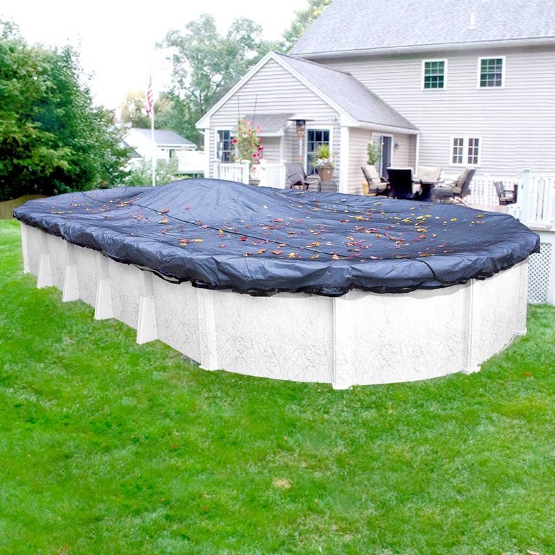 Robelle 18 x 33 ft Premium Leaf Net Winter Oval Pool Cover for Above Ground Pools, 3 ft Overlap (21 x 36 ft Cover Size), Premium Net, 5-Year Warranty, Style: 451833 - Image 2