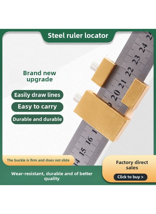 Generic - Steel Ruler Locator, Backer, Fixed Slider, Special Positioning Block For Woodworking Line, Steel Ruler Limit Block-Model:Silver-steel Ruler Positioning Block [29mm] - Image 1