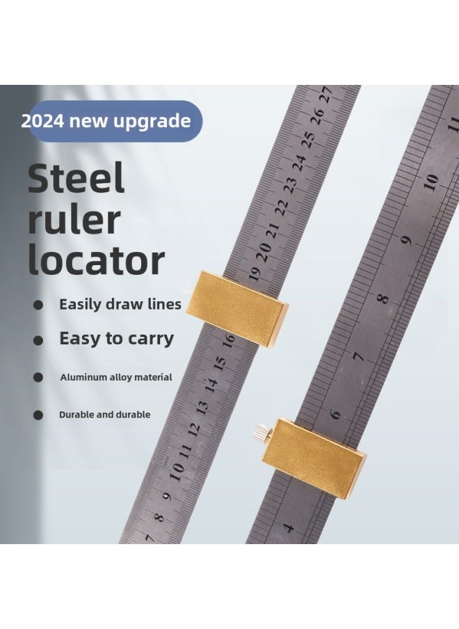 Generic - Steel Ruler Locator, Backer, Fixed Slider, Special Positioning Block For Woodworking Line, Steel Ruler Limit Block-Model:Silver-steel Ruler Positioning Block [29mm] - Image 1