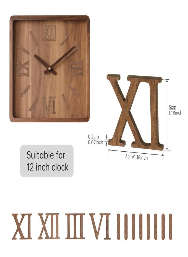 MovFlax 1 Set Wooden Clock Roman Numbers Self Adhesive for Home Art Decor/Replacement, Clock Replacement Numbers (Applicable Panel Diameter-12 inch, Pack, 1) - Image 2