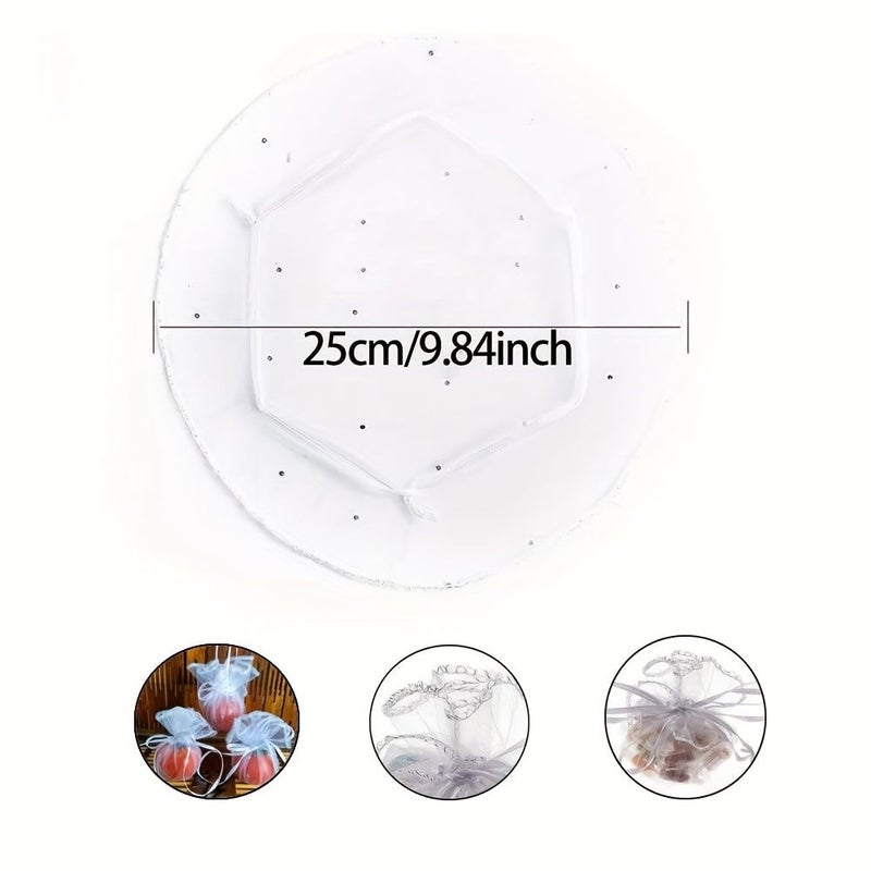 Set Of 30 White Organza Bags With Drawstrings 13.8 Inches For Jewelry Wedding Parties Christmas Gifts - Image 3