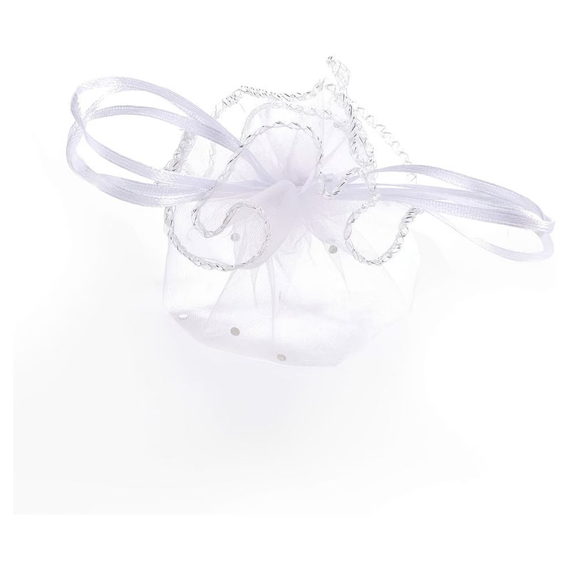 Set Of 30 White Organza Bags With Drawstrings 13.8 Inches For Jewelry Wedding Parties Christmas Gifts - Image 2