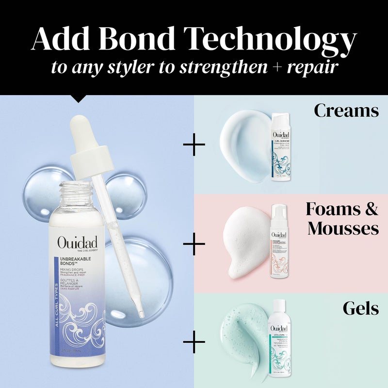 Ouidad Unbreakable Bonds Mixing Drops, Strengthen & Repair Hair, Fragrance Free 2 Fl Oz - Image 3
