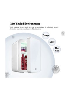 Bonita Mini Makeup Fridge Portable Cosmetic Refrigerator Glass Panel And LED Lighting Cooler Warmer Freezer Used For Beauty Skin Care In Home - WHITE  - Image 2