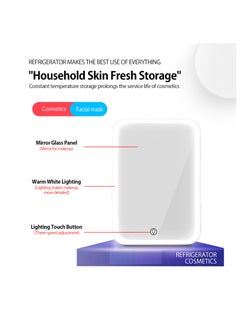 Bonita Mini Makeup Fridge Portable Cosmetic Refrigerator Glass Panel And LED Lighting Cooler Warmer Freezer Used For Beauty Skin Care In Home - WHITE  - Image 4