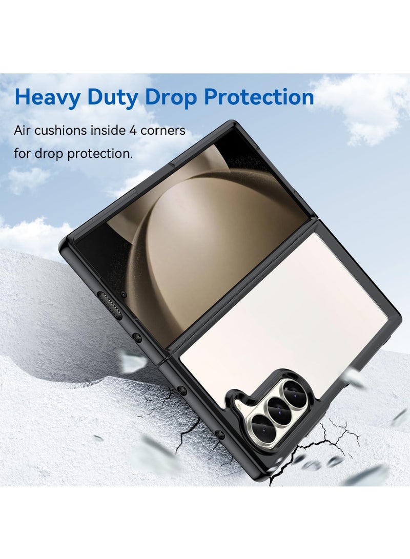 Captaintech Protective Case for Samsung Galaxy Z Fold6,Slim Transparent Hard Anti-Scratch Shockproof Protective Phone Cover for Galaxy Z Fold6 Smartphone Accessories - Image 4