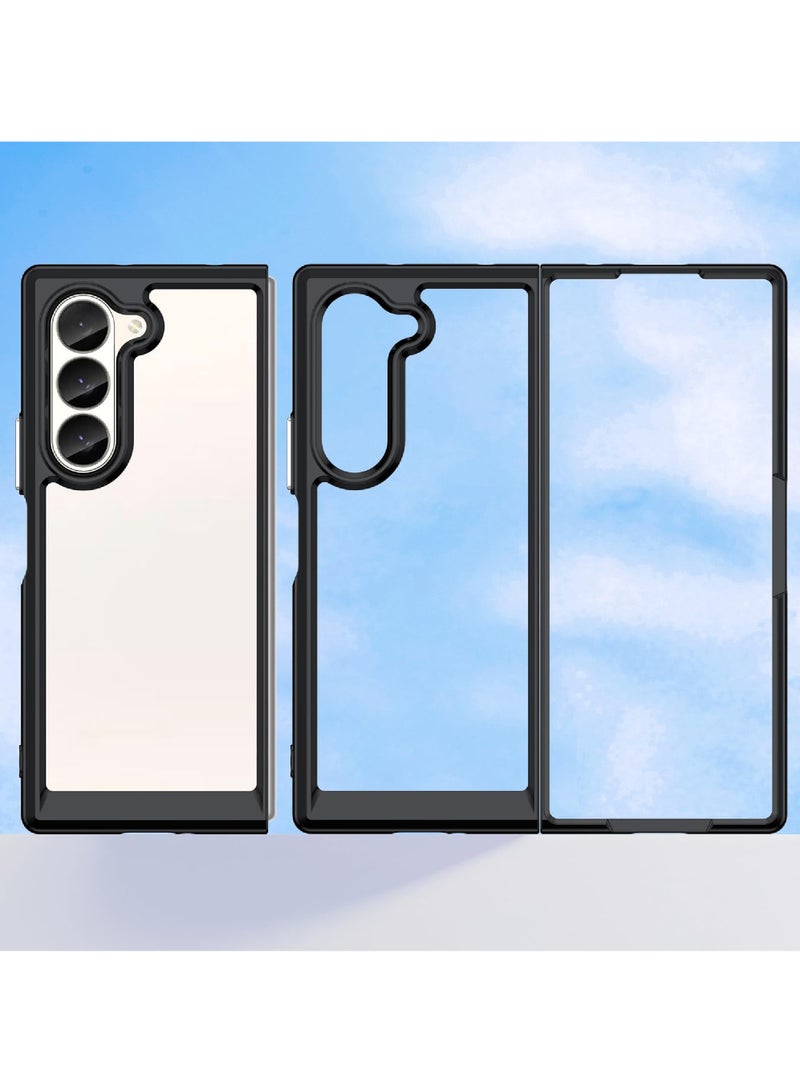 Captaintech Protective Case for Samsung Galaxy Z Fold6,Slim Transparent Hard Anti-Scratch Shockproof Protective Phone Cover for Galaxy Z Fold6 Smartphone Accessories - Image 2