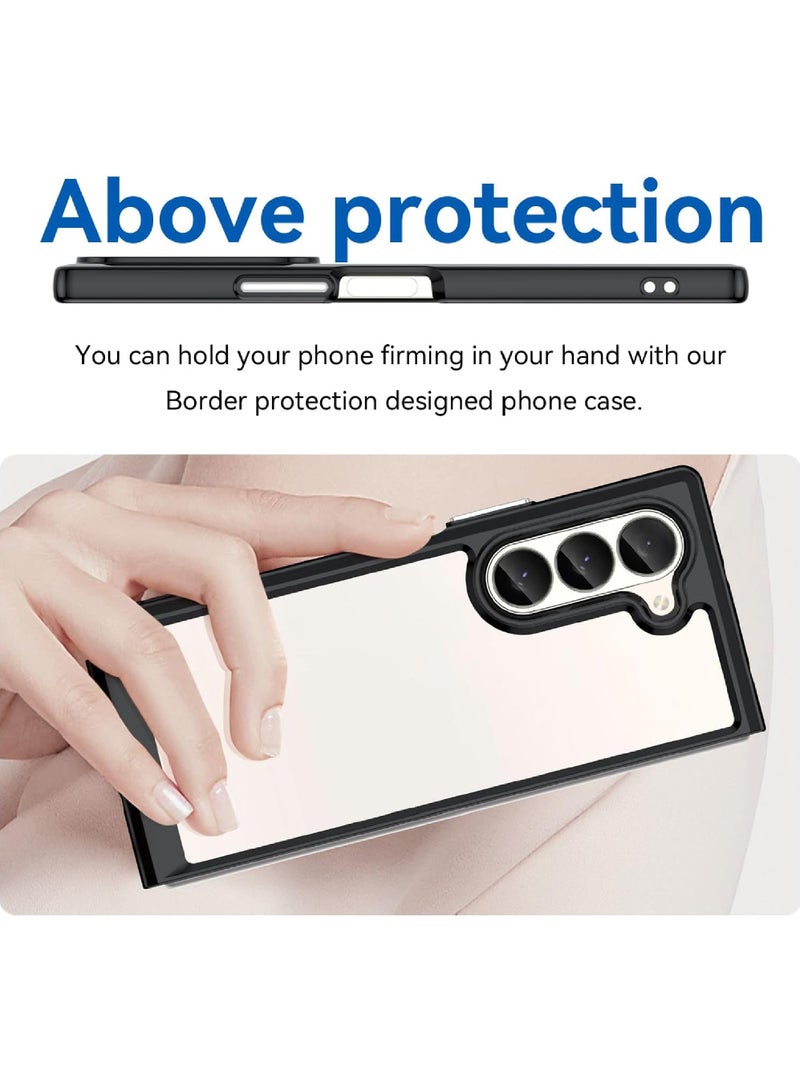 Captaintech Protective Case for Samsung Galaxy Z Fold6,Slim Transparent Hard Anti-Scratch Shockproof Protective Phone Cover for Galaxy Z Fold6 Smartphone Accessories - Image 5